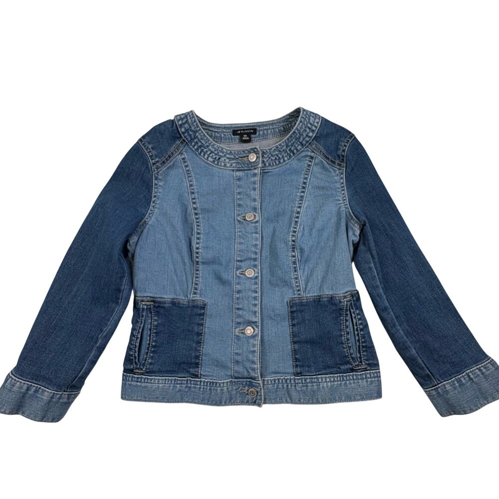 I Heart Ronson Cropped Denim Jacket Women's XL Blue